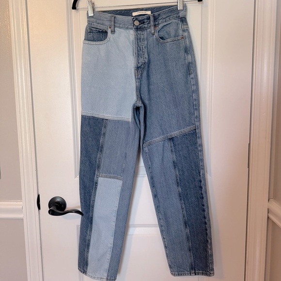 Pac Sun Women’s Colorblock High Rise Straight Size 24 Denim Jeans - Picture 1 of 6